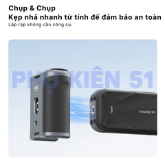 Báng tay cầm cho Insta360 X5 X4 Air tích hợp Remote chụp ảnh đường phố