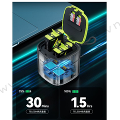 Pin Gopro Hero 12 11 10 9 Black Hỗ Trợ Sạc Nhanh 20W Telesin Fast Charging