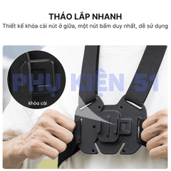 Dây đeo ngực TELESIN gắn ActionCam Gopro, Insta360 Ace Pro - TELESIN GP-UCS-001