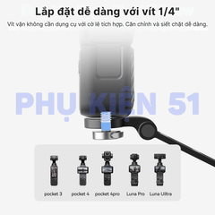 Vòng đeo Telesin Pocket 3 4 Luna hỗ trợ đeo cổ quay Pov đầu 1/4 inch