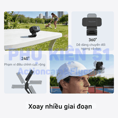 Đế nam châm Telesin kẹp nón DJI Osmo Nano kẹp chặt chắc chắn S3-HMH-05-TDJ