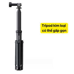Gậy Telesin 6 in 1 kèm tripod tích hợp gắn điện thoại trên gậy tương thích mọi ActionCam dài 90cm - Hàng chính hãng