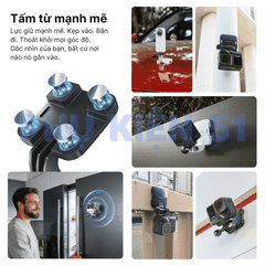 Vòng đeo cổ aMagisn từ tính cho Actioncam giấu ẩn trong áo hít mạnh mẽ