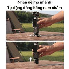 Đế 3 chân Telesin kiêm sạc cho Pocket 3 4 4P chân tự bung cổng sạc type C