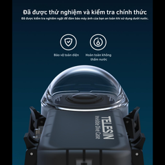 Khung chống nước Telesin Insta360 X4 hỗ trợ quay dưới nước bơi lặn sâu