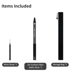 Gậy Carbon Fiber 3M aMagisn gắn Actioncam Gopro , Insta360 Osmo Action