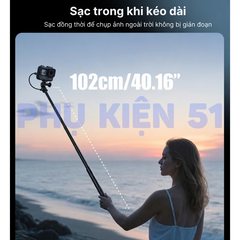 Gậy sạc Telesin 2.0 dự phòng Actioncam Insta360 Gopro 5000mah kéo dài thời gian sử dụng