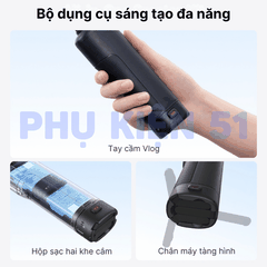 Tay cầm hộp sạc TELESIN cho Action 6 5 Osmo 360 cầm tay tiện dụng