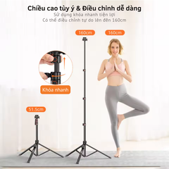 Tripod Vrig Tp 14 kéo dài 1m6 nhôm cứng cáp hỗ trợ nhiều thiết bị gimbal, điện thoại Actioncam, máy ảnh