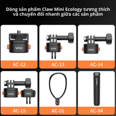 Ngàm Vrig AC 12 13 14 thao tác nhanh cho Actioncam Gopro Insta360 Osmo Action