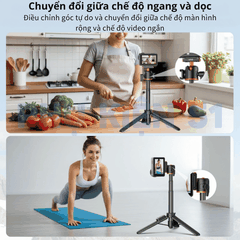 Gậy Vrig kiêm Remote Action 6 5 4 Osmo 360 gấp gọn tích hợp ngàm dài 55cm