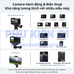 Tripod Telesin kiêm remote DJI Action 4 5 6 , Gopro 9 - 13 Black , điện thoại kéo dài 60cm