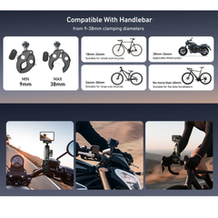 Kẹp càng cua Telesin cho Action 5 4 3 Osmo 360 gắn ghi đông xe xoay 360 độ tuỳ chỉnh