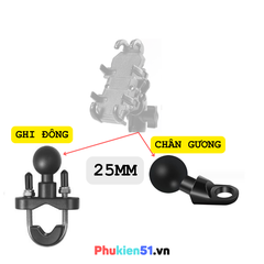 Đầu bi 25mm gắn ghi đông chân gương cho giá đỡ điện thoại
