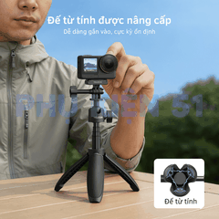 Tripod Mini Telesin 3.0 gắn actioncam Gopro Action Ace Pro xoay 360 độ kéo dài