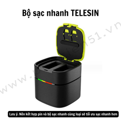 Pin Gopro Hero 12 11 10 9 Black và Bộ Sạc Nhanh PD 20W Telesin - Telesin Fast Charging
