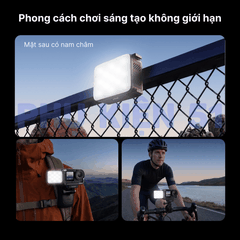 Đèn trợ sáng TELESIN cho DJI Action 6 / Nano kèm chân Cold Shoe hỗ trợ nhiều phụ kiện