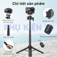 Gậy Vrig kiêm Remote Action 6 5 4 Osmo 360 gấp gọn tích hợp ngàm dài 55cm