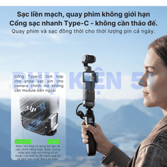 Ngàm tích hợp sạc Pocket 4 3 gắn nhiều phụ kiện ngàm kép cổng Type C