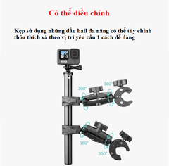 Bộ kẹp gắn gậy tàng hình INSTA360 One X X2 X3 X4 gắn xe góc quay độc đáo