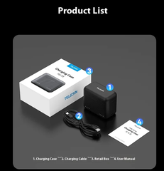 Hộp Sạc Telesin Insta360 X3 X4 X5 hỗ trợ sạc 2 khe pin có đèn báo thông minh tiện lợi