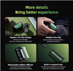 Đèn Telesin Mini trợ sáng Actioncam máy ảnh , trang trí đẹp gắn ngàm Cold Shoe