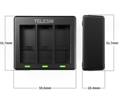 Pin Gopro 12 11 10 9 Black và Dock sạc Telesin sạc 3 pin