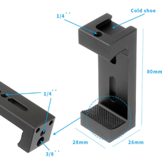 Kẹp diện thoại nhôm CNC cực kì chắc chắn hỗ trợ ốc 1/4 và 3/8