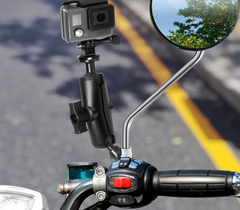 Giá đỡ gắn Actioncam thân kính xe máy, tựa đầu oto xoay 360 độ dễ dàng