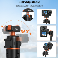 Tripod Vrig Ac 40 cho Dji Osmo Action 5 Pro 4 3 tích hợp ngàm sẵn siêu gọn gàng dễ sử dụng