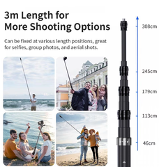 Gậy Carbon Fiber 3M aMagisn gắn Actioncam Gopro , Insta360 Osmo Action
