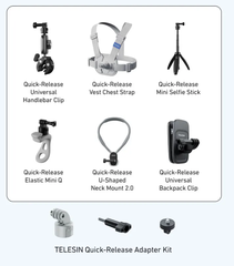 Dây đeo ngực Telesin Quick Release gắn ActionCam Gopro ,Osmo Action, Insta360 Ace Pro - Trắng