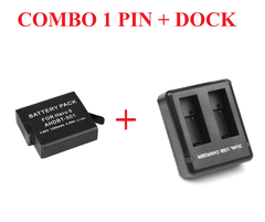 PIN VÀ DOCK SẠC CHO GOPRO HERO 5/6/7/8 LI-ION 1250MAH AHDBT-501