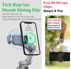 Gimbal Smart X Pro Tay cầm chống rung, Gymbal hỗ trợ quay phim, chụp ảnh chuyên nghiệp