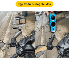Kẹp kim loại Telesin 360 độ đa năng gắn ghi đông xe đạp xe máy gắn Actioncam, Gopro, Insta360 vít 1 4