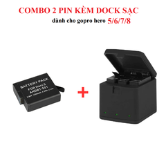 PIN VÀ DOCK SẠC CHO GOPRO HERO 5/6/7/8 LI-ION 1250MAH AHDBT-501
