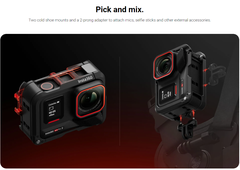 Utility Frame Insta360 Ace Pro/ Pro 2 khung hợp kim bảo vệ chắc chắn có ngàm gắn mic đèn