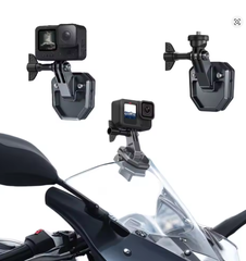 Ngàm CNC kẹp kính chắn gió gắn Actioncam cực kì tiện lợi chắc chắn góc quay tuyệt vời