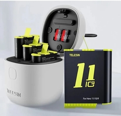 Pin và Dock sạc Allin Box Telesin Gopro Gopro 12 11 10 9 Black chống nước hỗ trợ đọc thẻ TF