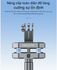 Ngàm CNC kẹp kính chắn gió gắn Actioncam cực kì tiện lợi chắc chắn góc quay tuyệt vời