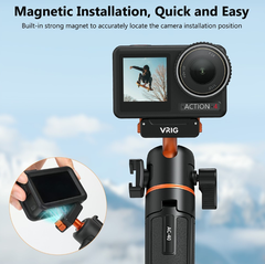 Tripod Vrig Ac 40 cho Dji Osmo Action 5 Pro 4 3 tích hợp ngàm sẵn siêu gọn gàng dễ sử dụng