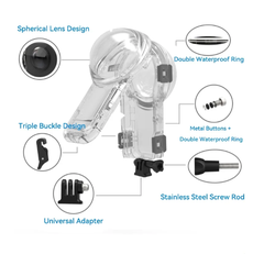 Khung chống nước OEM cho Insta360 X5 bơi lặn quay phim dưới nước