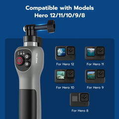 Gậy 85cm kiêm Remote Bluetooth cho Gopro 13 12 11 10 9 8 Black chống nước bơi lặn biển tiện lợi