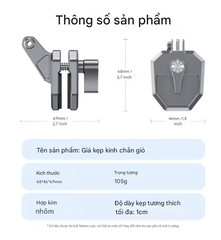 Ngàm CNC kẹp kính chắn gió gắn Actioncam cực kì tiện lợi chắc chắn góc quay tuyệt vời