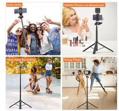 Tripod Vrig TP 16 kéo dài 138cm cho điện thoại máy ảnh Actioncam cứng cáp đầu bi linh hoạt