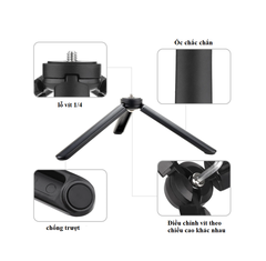 Tripod hợp kim nhôm gấp gọn bằng có ốc 1/4'' cho máy ảnh Gimbal