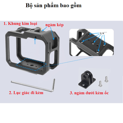 Khung nhôm siêu nhẹ bảo vệ cho Gopro Hero 13 12 11 10 9 Black