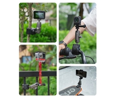 Kẹp kim loại Telesin 360 độ đa năng gắn ghi đông xe đạp xe máy gắn Actioncam, Gopro, Insta360 vít 1 4