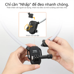Vòng đeo cổ Vrig Ac 01 SE gắn Actioncam thao tác nhanh chóng dây cố định chống rung lắc