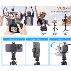 Giá đỡ Vrig MG 03 hít Magsafe điện thoại gắn tripod máy ảnh có ngàm gắn đèn mic